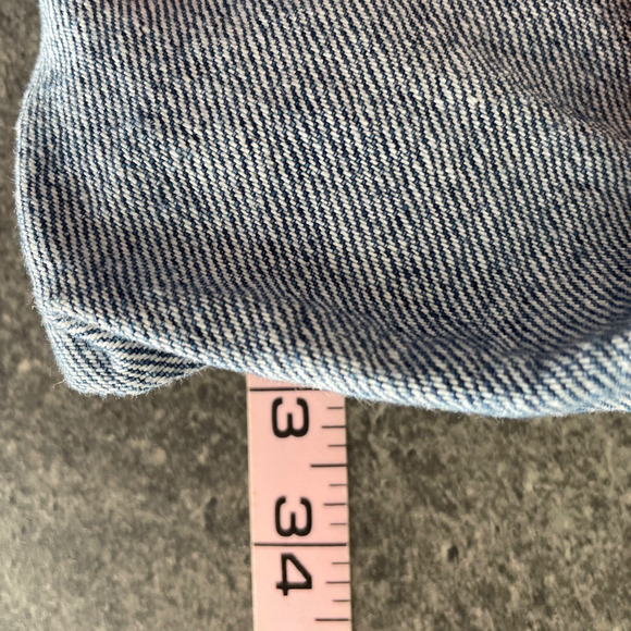 American Eagle Baggy Wide Leg Jeans Womens 10 Super High Rise Distressed Grunge - Picture 10 of 12